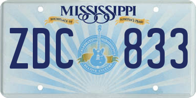 MS license plate ZDC833