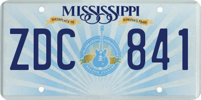 MS license plate ZDC841