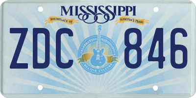 MS license plate ZDC846