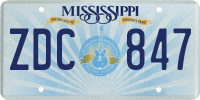 MS license plate ZDC847