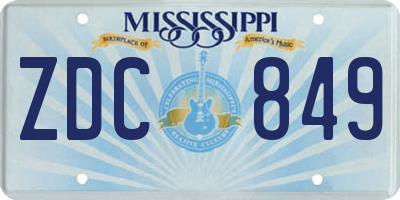MS license plate ZDC849
