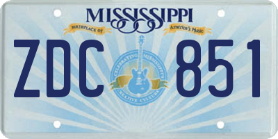 MS license plate ZDC851