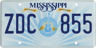 MS license plate ZDC855