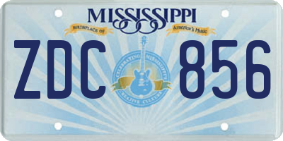MS license plate ZDC856
