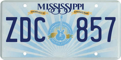 MS license plate ZDC857