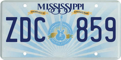 MS license plate ZDC859
