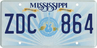 MS license plate ZDC864