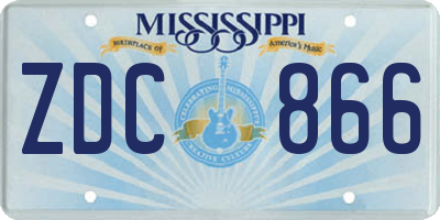 MS license plate ZDC866