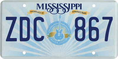 MS license plate ZDC867