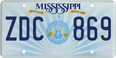 MS license plate ZDC869