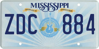 MS license plate ZDC884