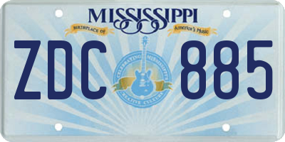MS license plate ZDC885