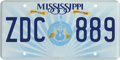 MS license plate ZDC889