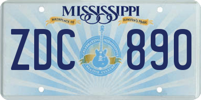 MS license plate ZDC890