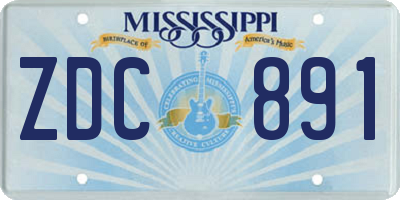 MS license plate ZDC891