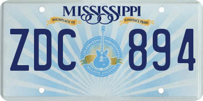 MS license plate ZDC894