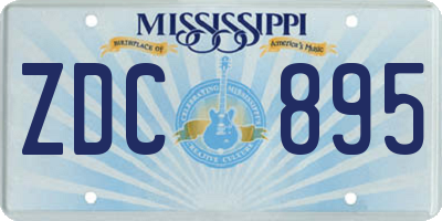 MS license plate ZDC895