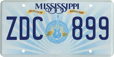 MS license plate ZDC899
