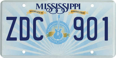 MS license plate ZDC901