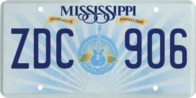 MS license plate ZDC906