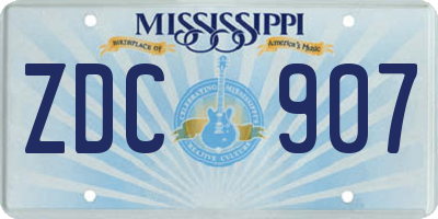 MS license plate ZDC907