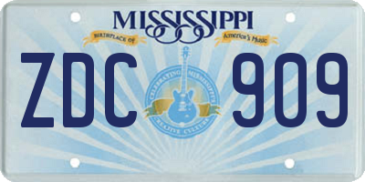 MS license plate ZDC909