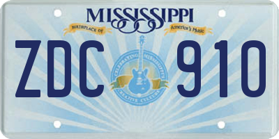 MS license plate ZDC910