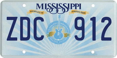 MS license plate ZDC912
