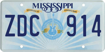 MS license plate ZDC914