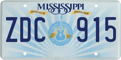 MS license plate ZDC915