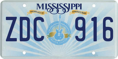 MS license plate ZDC916