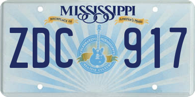 MS license plate ZDC917