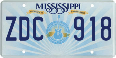 MS license plate ZDC918