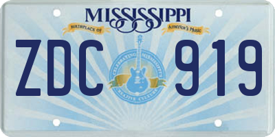 MS license plate ZDC919