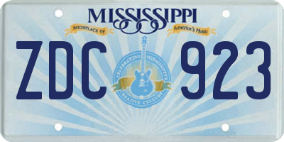 MS license plate ZDC923