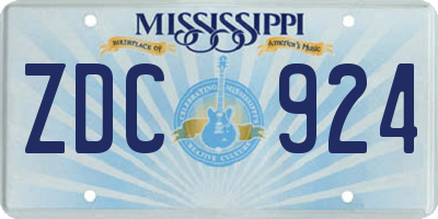 MS license plate ZDC924