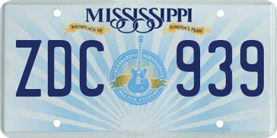 MS license plate ZDC939