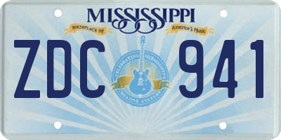 MS license plate ZDC941