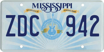 MS license plate ZDC942