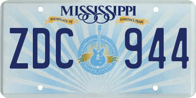 MS license plate ZDC944