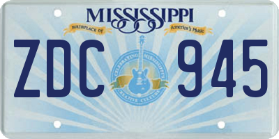 MS license plate ZDC945