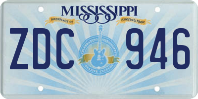 MS license plate ZDC946