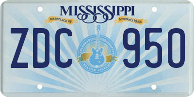 MS license plate ZDC950