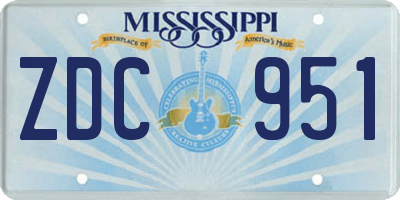 MS license plate ZDC951