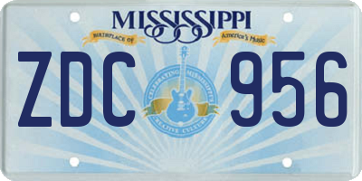 MS license plate ZDC956