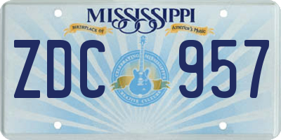 MS license plate ZDC957