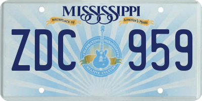 MS license plate ZDC959