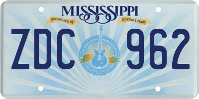 MS license plate ZDC962