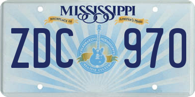 MS license plate ZDC970