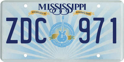 MS license plate ZDC971